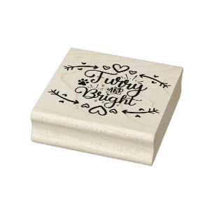 Furry and Bright Christmas Pet Lover Rubber Stamp