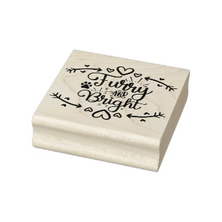Furry and Bright Christmas Pet Lover Rubber Stamp