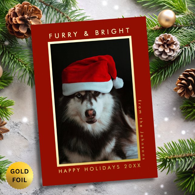 Furry and Bright Paw Print Red Pet Photo Christmas (Creator Uploaded)