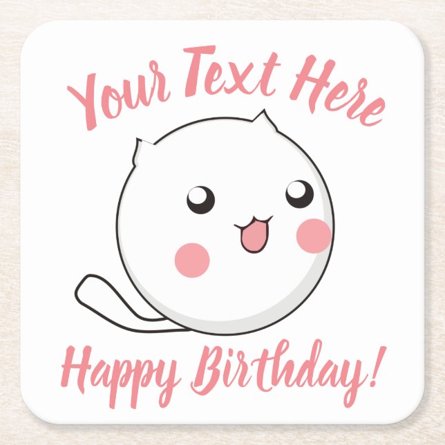 Furry Ball of Kitten Love Square Paper Coaster (Front)
