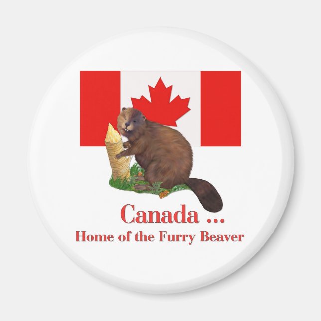 Furry Beaver Magnet (Front)
