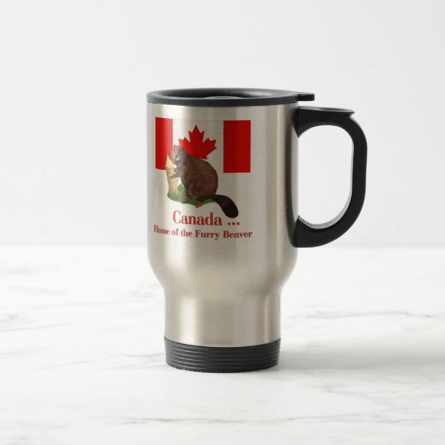 Furry Beaver Travel Mug (Right)
