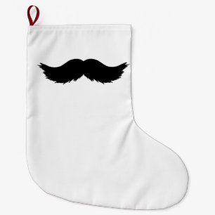 Furry Black Moustache Large Christmas Stocking