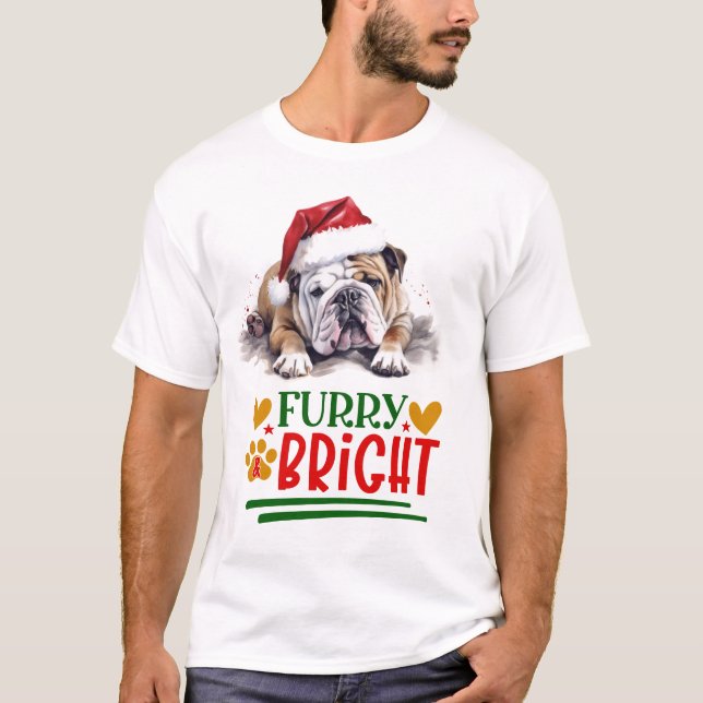 Furry & Bright Bulldog T-Shirt (Front)