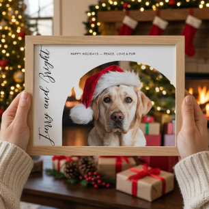 Furry & Bright Cozy Dog Holiday Card