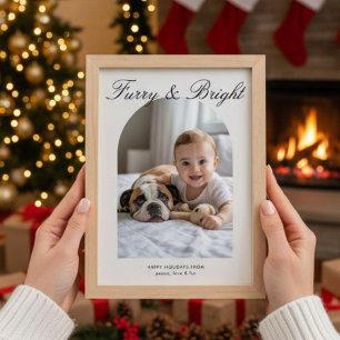 Furry & Bright Cozy Family Holiday Card