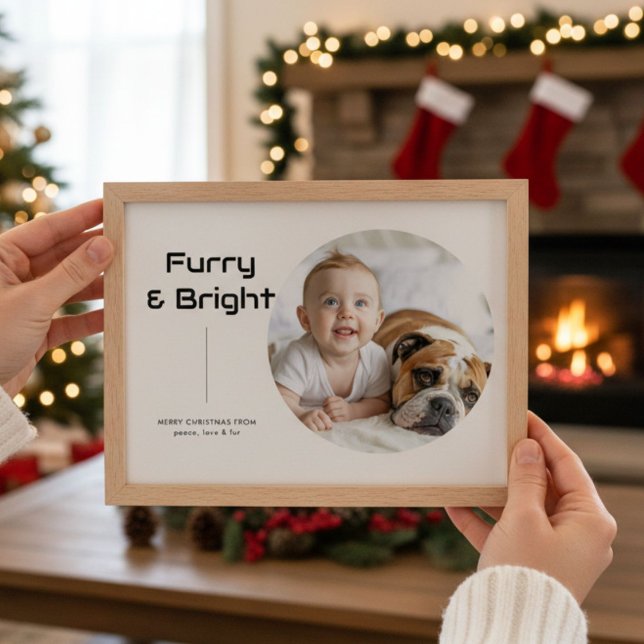 Furry & Bright Cute Family Christmas Card (Creator Uploaded)