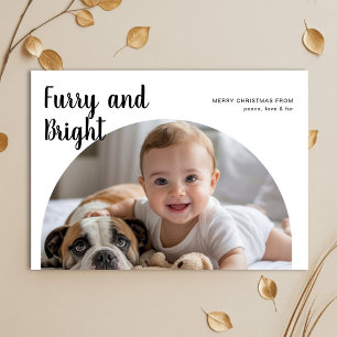 Furry & Bright Elegant Joyful Family Holiday Card