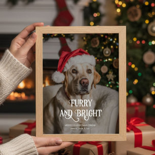 Furry & Bright Rustic Family Holiday Card