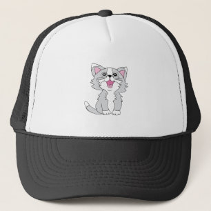 Furry Cute Cat Aesthetic Happy Cat Clipart Drawing Trucker Hat