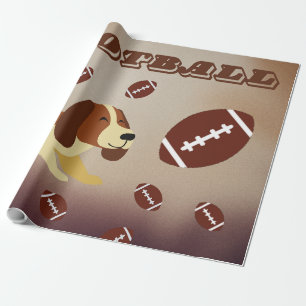 Furry Football Fun Puppy-Inspired Wrapping Paper