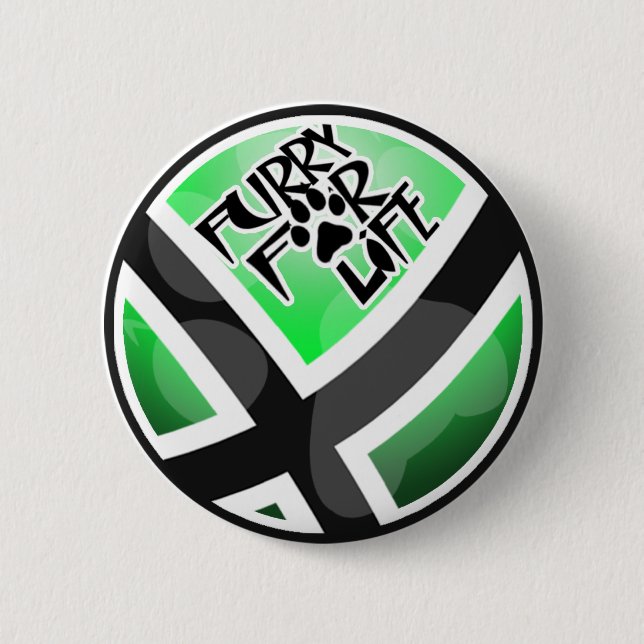 Furry For Life 6 Cm Round Badge (Front)