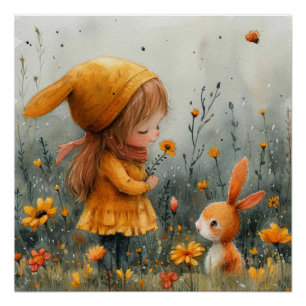 Furry Friend: A Bit of Whimsy Bunny Poster