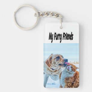 Furry Friends Cat and Dog Photo Key Ring