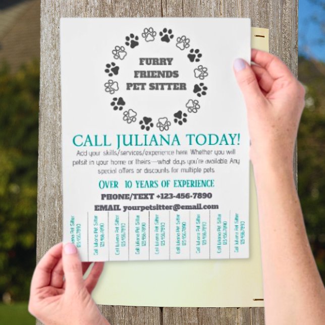 Furry Friends Pet Sitter Small Business Large Flyer (Furry Friends Pet Sitter Small Business Large Flyers)