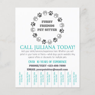 Furry Friends Pet Sitter Small Business Small Flyer