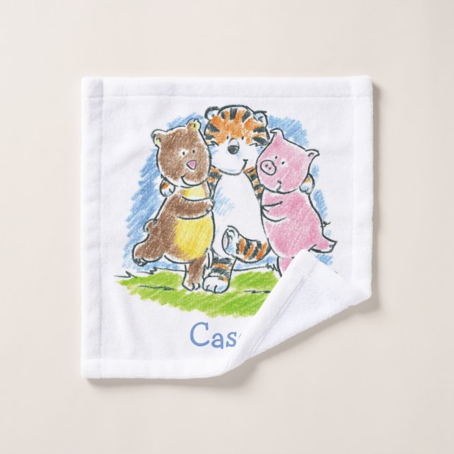 Furry Friends Trio Kids Wash Cloth (Wash Cloth)