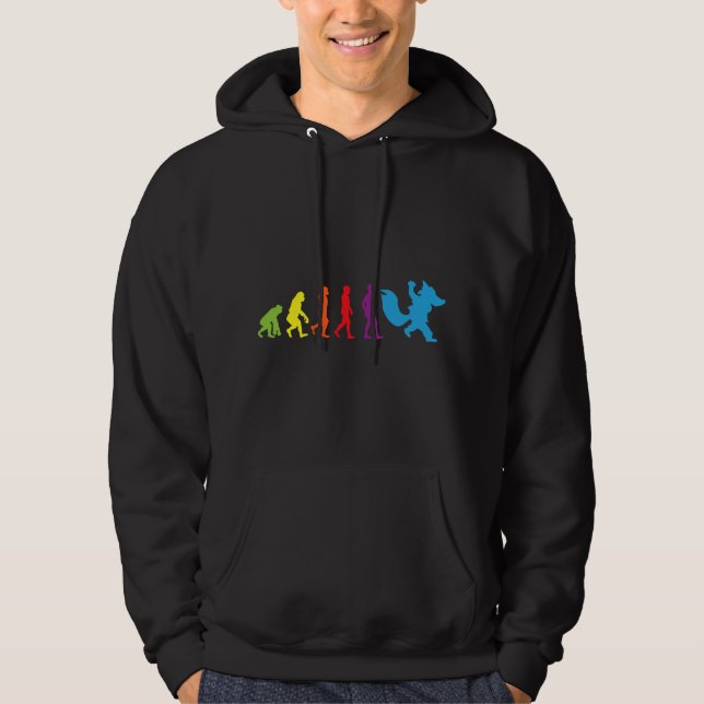 Furry Human Evolution t Furries Tail Ears Cosplay Hoodie (Front)