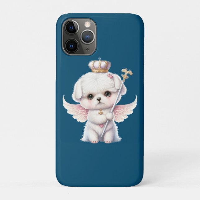 Furry Joy: Angel Wing Maltese Dog Puppy Gift Case-Mate iPhone Case (Back)