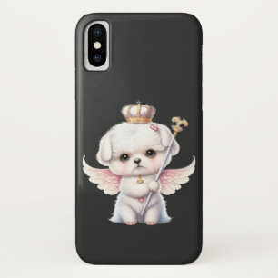 Furry Joy: Angel Wing Maltese Dog Puppy Gift Case-Mate iPhone Case