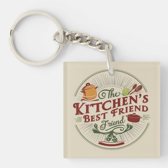 Furry Kitchen Helper Key Ring (Front)
