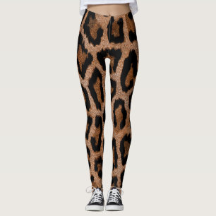 Furry Leopard Animal Print Leggings