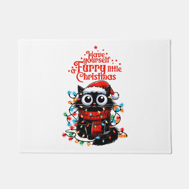 Furry Little Christmas  Doormat (Front)