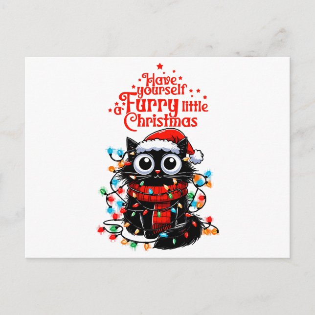 Furry Little Christmas  Holiday Postcard (Front)