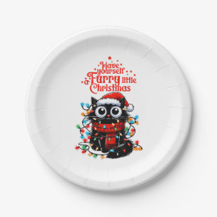 Furry Little Christmas  Paper Plate