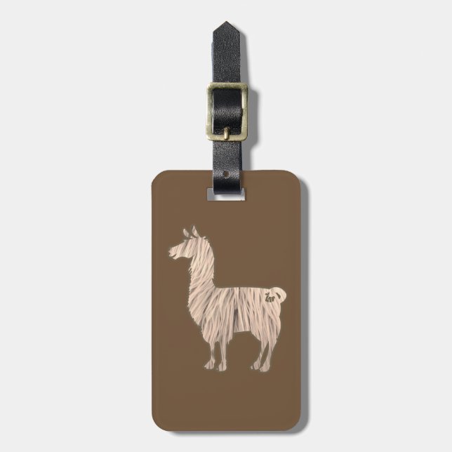 Furry Llama Luggage Tag (Front Vertical)