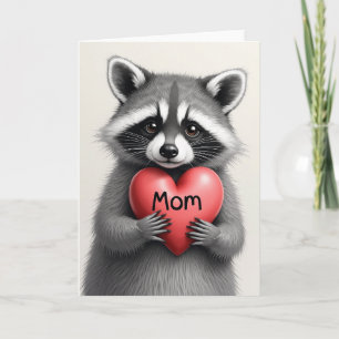 Furry Mom Heart Illustration Card