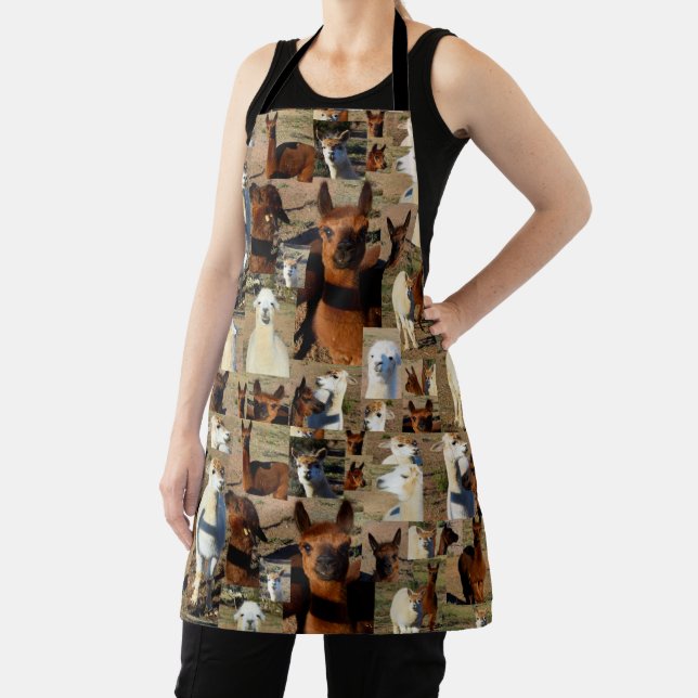 "Furry Moments: An Alpaca Photo Collage" Apron (Insitu)