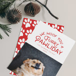 Furry Pawliday Typography | Pet Themed Photo White Holiday Card<br><div class="desc">Celebrate the holidays featuring your furry friend(s). This playful pet themed holiday photo card features modern vintage typography with a handmade feel. Add your own photo and text to make it all your own. You can even customise the colours.</div>