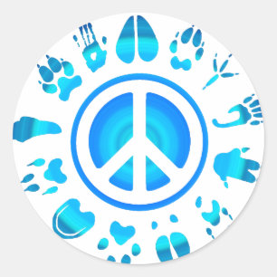 furry peace4 classic round sticker
