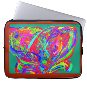 Furry Rainbow Colored Flower Laptop Sleeve
