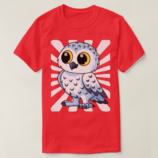 Furry Snow Owl  T-Shirt (Design Front)