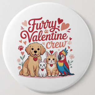Furry Valentine Crew Cute Animal Lovers 6 Cm Round Badge