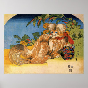 Furry Vintage Chinese Dog Poster