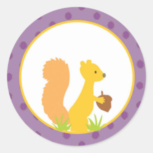 Furry Woodland purple 1.5 inch envelope sticker
