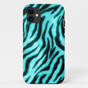 Furry Zebra Blue Case-Mate iPhone Case