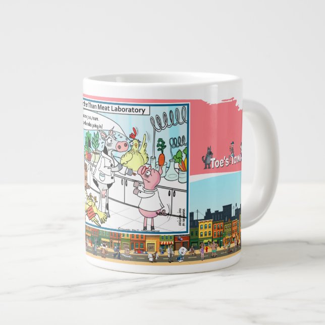 Further Than Meat | Satirical Humor Large Coffee Mug (Front Right)