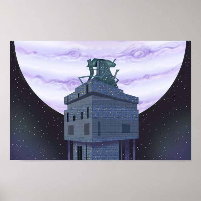 Furthest planet and a decaying observation tower. poster (Front)