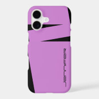 Fuschia & Black Stripe Minimalist Name