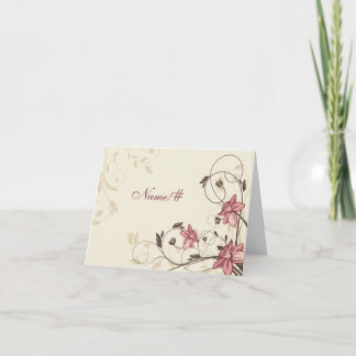 Fuschia Daffodils and Wheat Thank You Card
