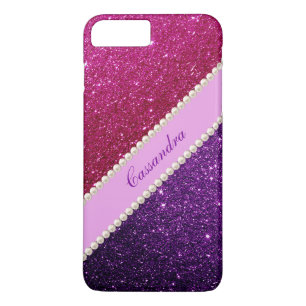Fuschia & Dark Purple Glitter & Pearl Accents  Case-Mate iPhone Case