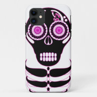 Fuschia Fiesta Skull White