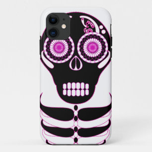 Fuschia Fiesta Skull White Case-Mate iPhone Case