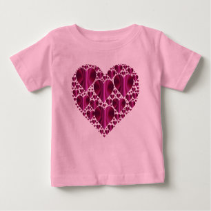 Fuschia Hearts Within a Heart Baby T-Shirt