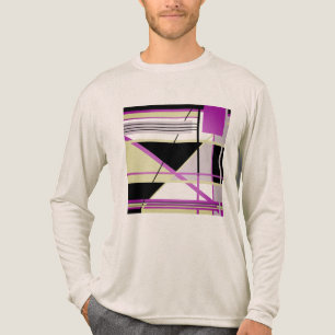 Fuschia Olive Lilac Black Geometric Abstract Art Tri-Blend Shirt