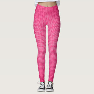 Fuschia pink patterned activewear leggings